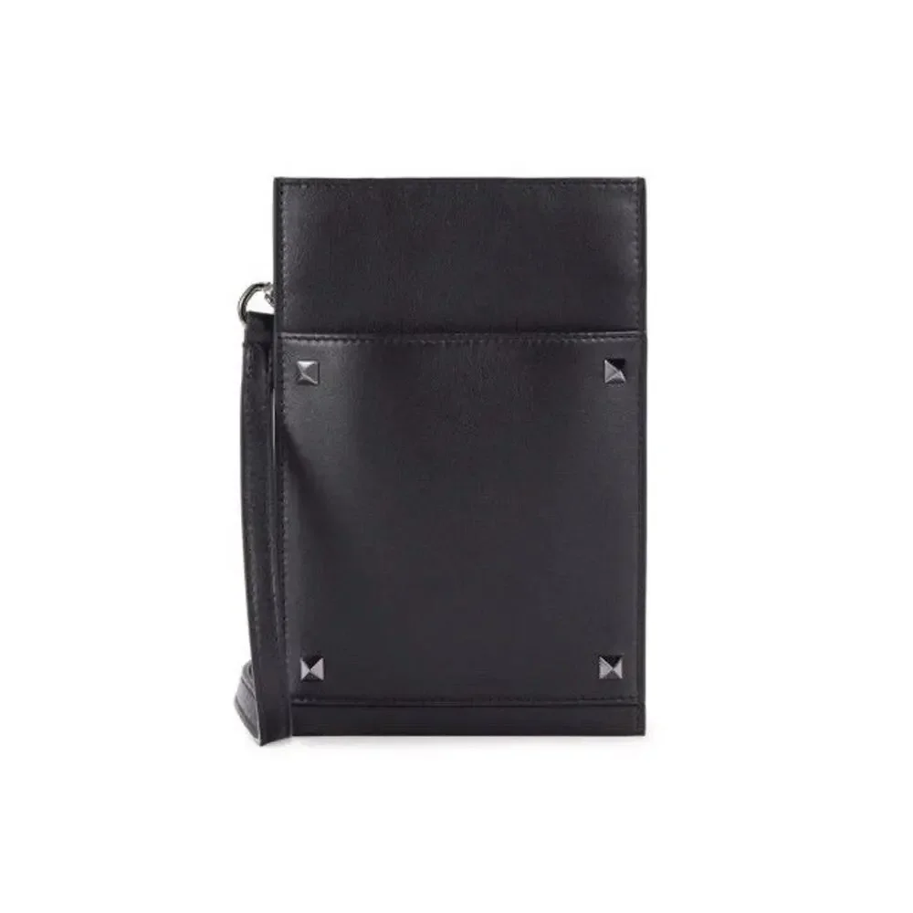 VALENTINO GARAVANI Rockstud Leather Phone Case Crossbody